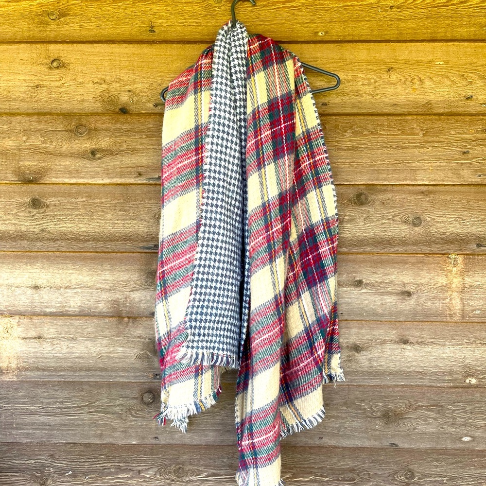 Maurice’s plaid scarf